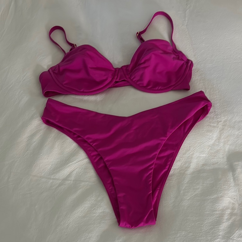 Monday Swimwear Fuchsia Bikini Set